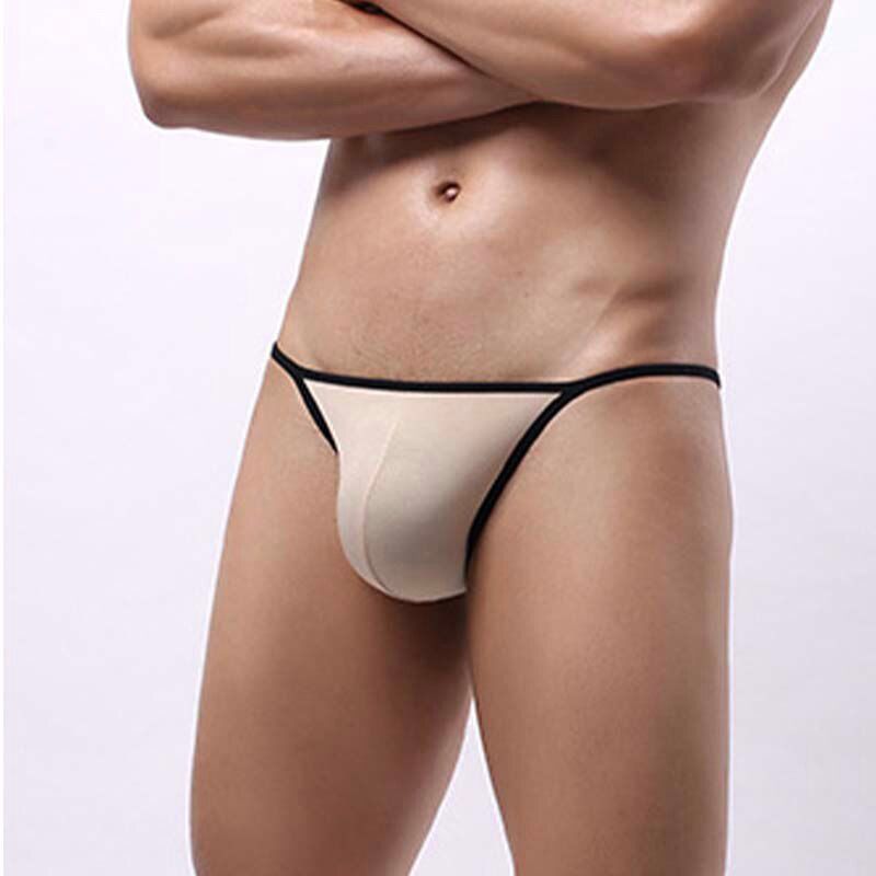 Men's Sexy Briefs Low-Rise Pants Seamless Double Thong Fashion High-Fork Men Briefs  T-Back G-String Underpants
