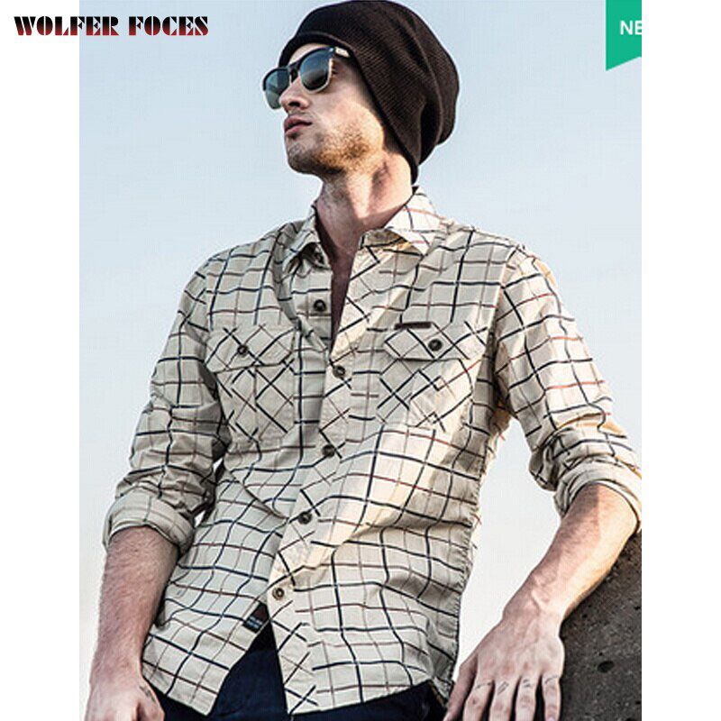 2021 Autumn And Winter Men's Shirt New Long-sleeved Plaid Casual Cotton Loose Large Size Men's Shirt