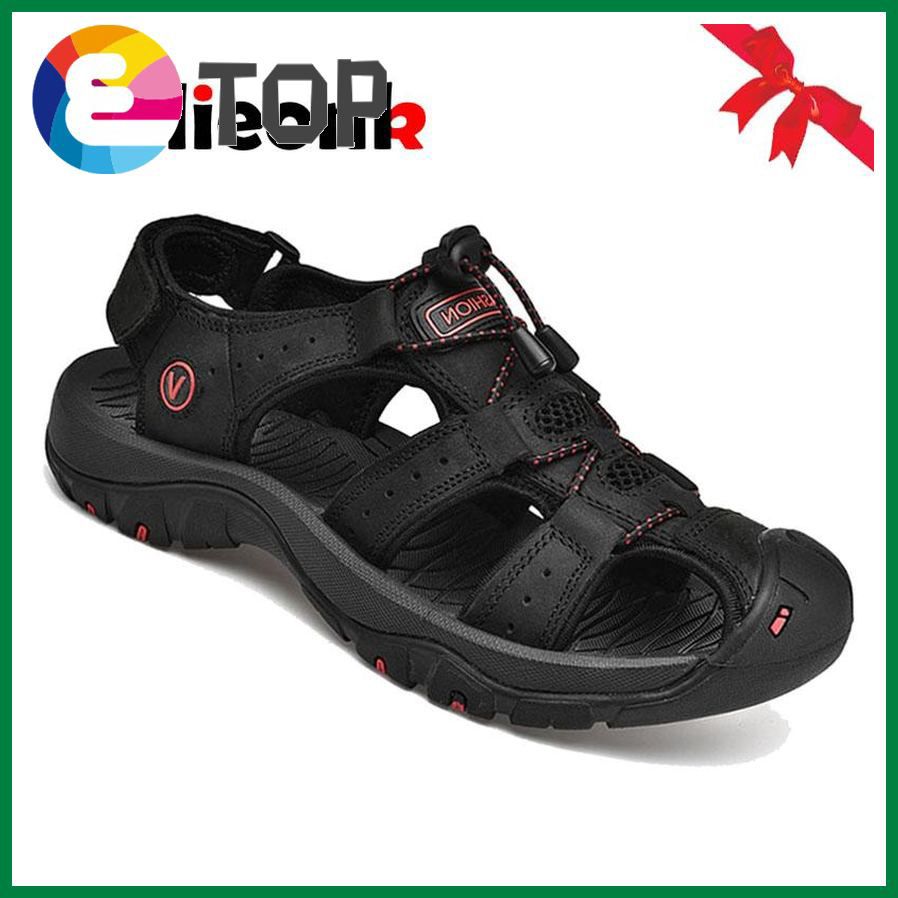 s Plus Size 38-47 Men Beach Sandals Summer Casual Shoes Walking Sandals en Sandals Brand Leather Men's Sandals Man Casual Shoes kasut lelaki