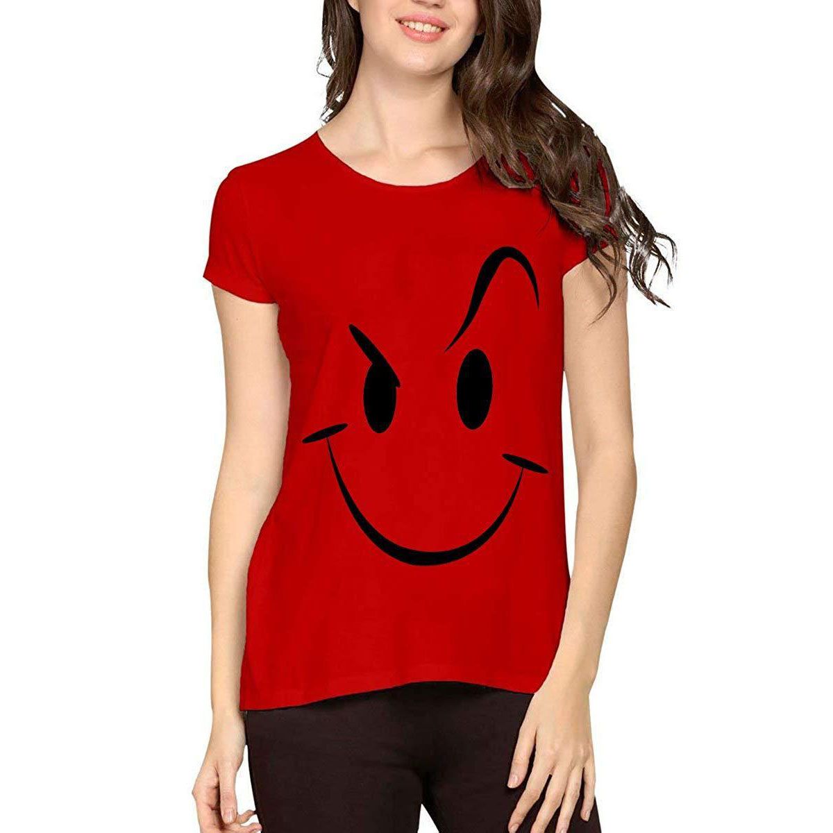 Broadstar Women's Red Cotton T-Shirt