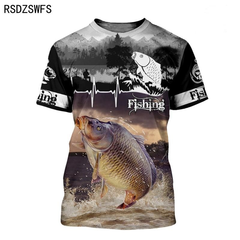 Fashion 3D Carp Fishing Men Women Summer T Shirt Street Trendy All Match O-Neck Short Sleeve Oversized Male T Shirt Men Clothing
