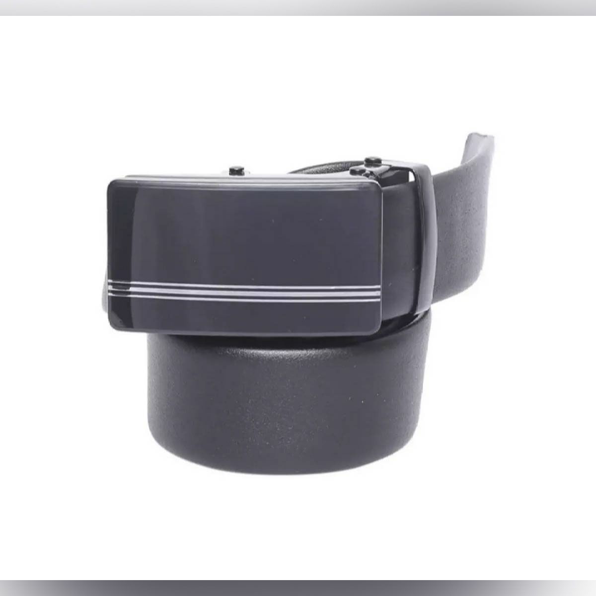 Black artificial lether soft auto gear belt for men