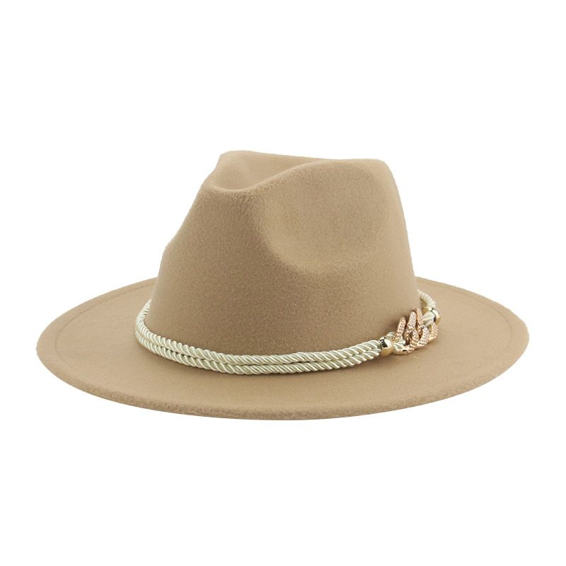 Hats for Women Fedoras Wedding Decorate Church Festival Luxury Gentlemen Women Hat Panama Chain Band Cowboy Hat Chapeau Femme