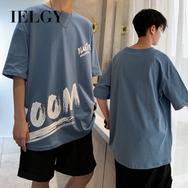 IELGY Summer men's short-sleeved t-shirt tide brand trend ins Harajuku style boys wild loose compassionate clothes men's clothing