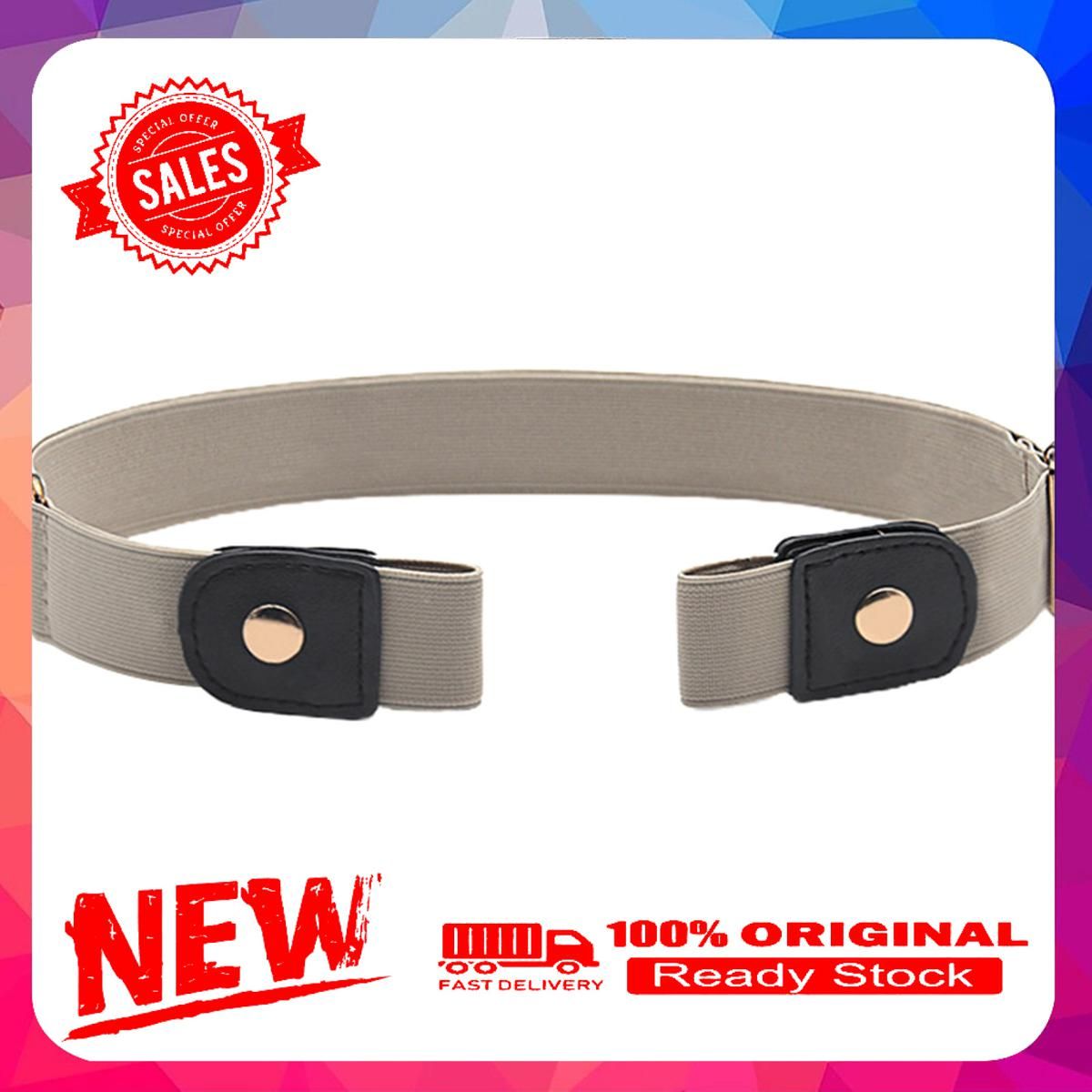 Vist Fox Waist Belt Adjustable Buckle Free Faux Leather Stretch Waist Belt for Women
