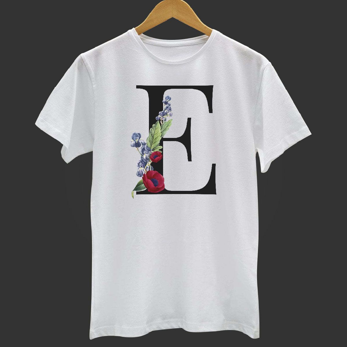 White Synthetic Alphabet T-shirt A to Z for Men