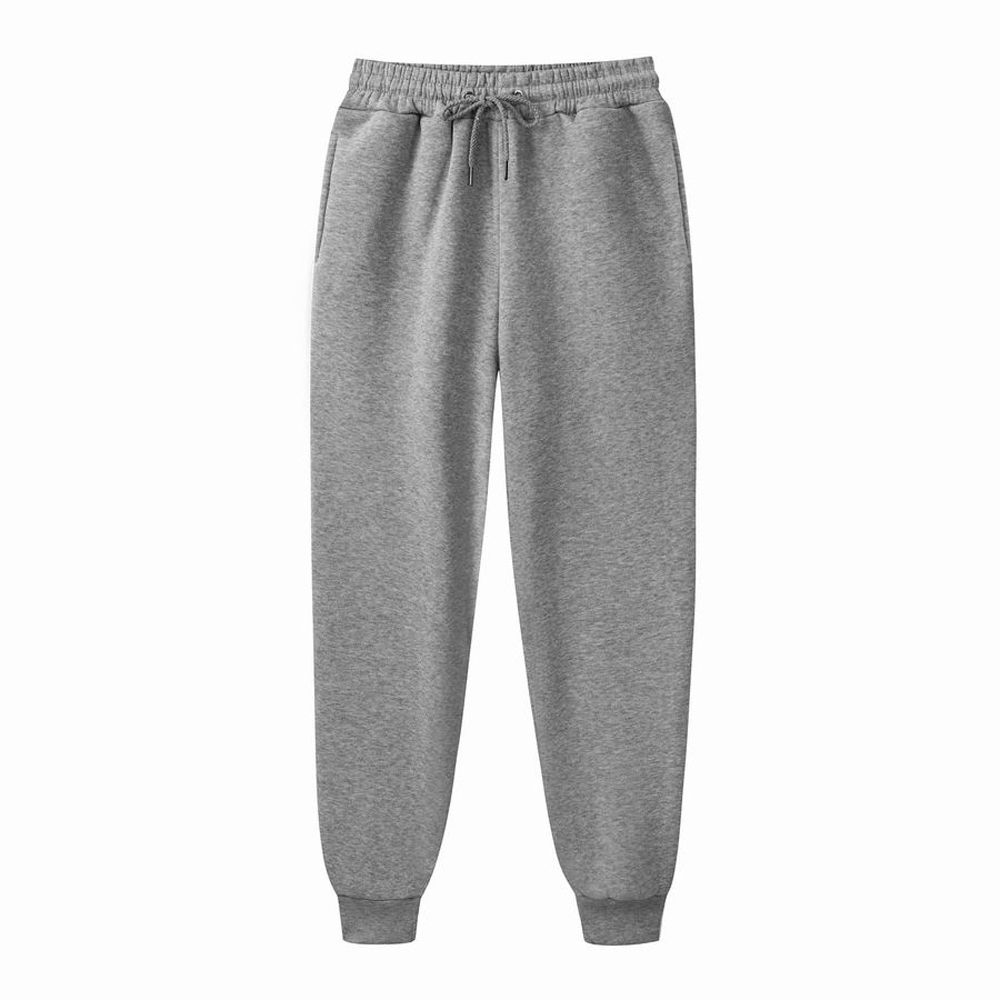 Sports Pants Men'S Fleece Autumn And Winter Trousers Jogging Fashion Ladies Casual Pants Black And White Solid Color