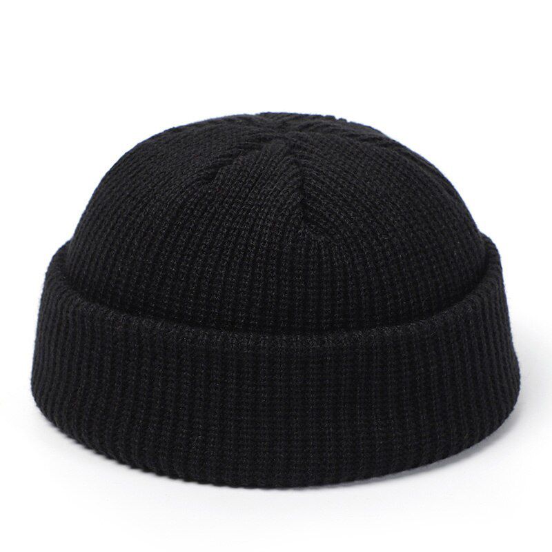 Fashion Hop Beanie Knitted Hat Men Skullcap Women Winter Warm Brimless Baggy Melon Cap Cuff Docker Fisherman Beanies Hats