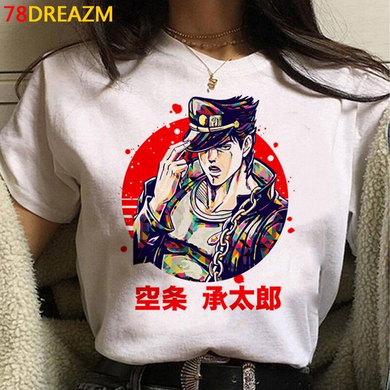 Jnese Anime Jojo Bizarre Adventure T Shirt Men Summer Tops Funny Cartoon T-shirt Streetwear Fashion UniGraphic Tees Male