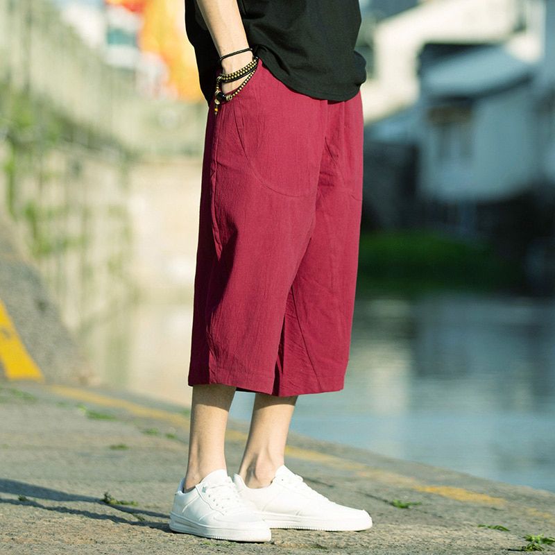 Men Harajuku Harem Pants New Mens Summer Cotton Linen Joggers Pants Male Vintage Chinese Style Sweatpants Fashions