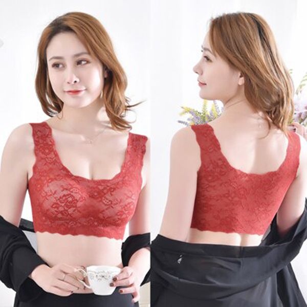 Jerrinut  Lace Push Up Bra Full Cup Thin Underwear Seamless Bra Wireless Sleep Bras For Women Comfortable Femme Brassiere