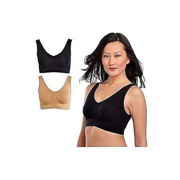 Black and Wheat Cotton Air Bra For Women(2 Piece)