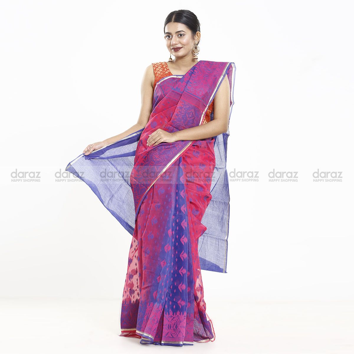 Multi Colour Moslin Jamdani Saree for Women
