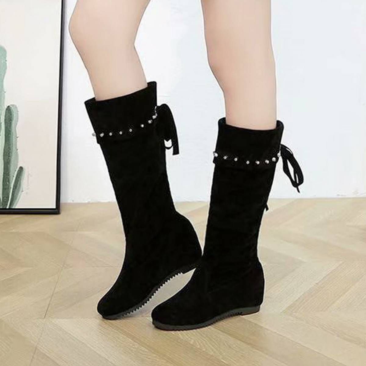 Women's Boots Winter Strap Snow Knee Bootie Warm Causal Shoes