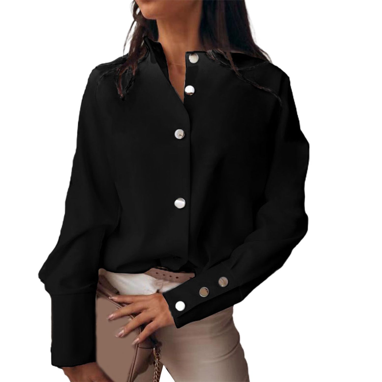 Office Shirt Lightweight Single ed Buttons Work Shirt