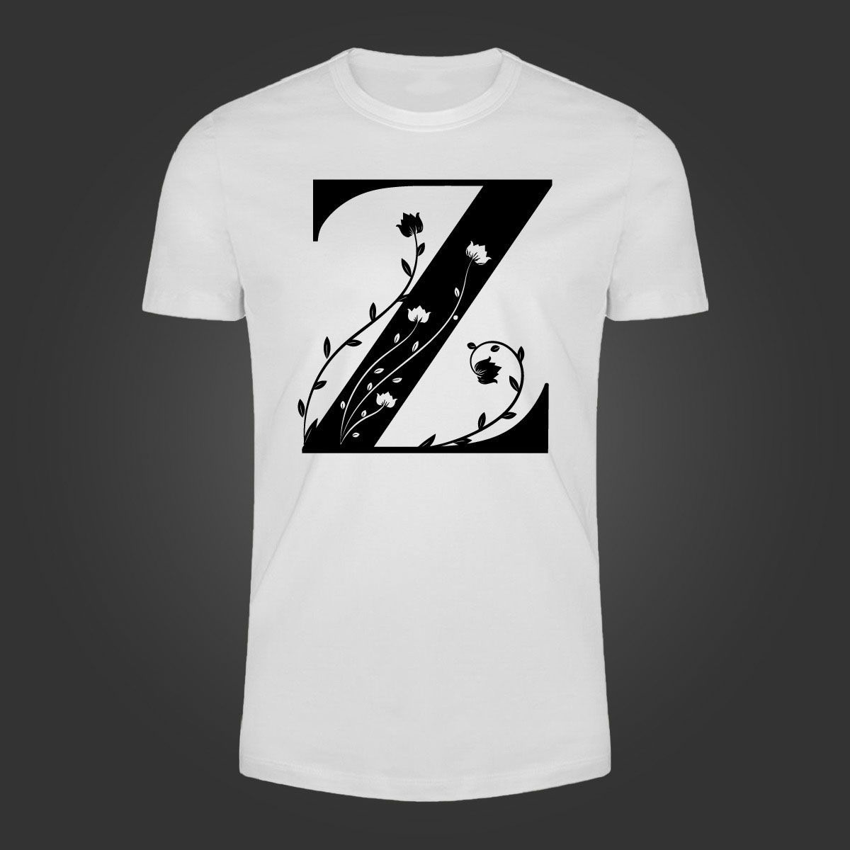 White Synthetic Alphabet T-shirt A to Z T-shirt for Men/Women - T-Shirt For Men