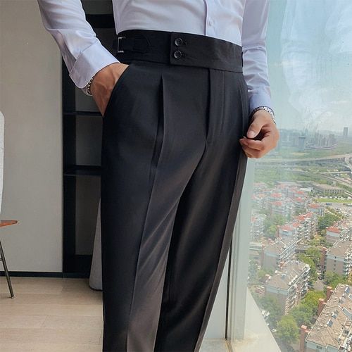 Men's  Suit Pants Spring Suit pants Fashion Casual Slim Business Suit Pants Men's Wedding Party Work Pants Classic Large Size 36