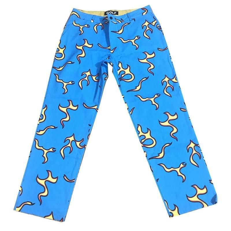 TCreator Crewneck Blue Flame Pants Golf Flower Le Fleur Tyler High DTrousers Harajuku Blue Flame Pant