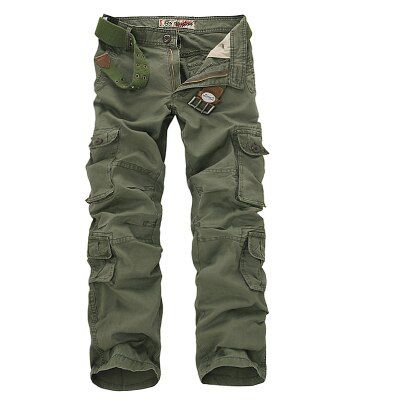 Fashion  Cargo Pants Men Loose Baggy Tactical Trousers Oustdoor Casual Cotton Cargo Pants Men Multickets Big size