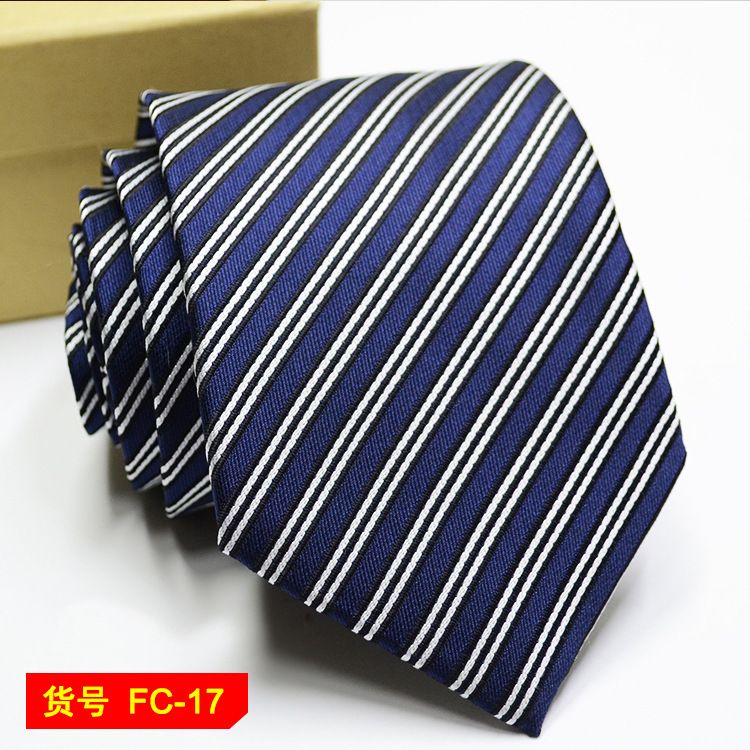Loldeal Men's Tie New Products  Business Pure Color Striped 8C Arrow Jacquard Tie