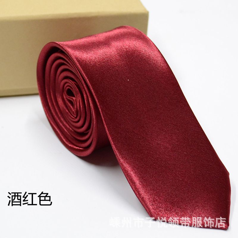Loldeal New Casual Korean Style 5Cm Solid Color Tie Narrow British Men Tie