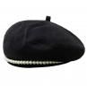 British Fashion Retro Faux Pearl Women Autumn Winter Outdoor Warm Beret Hat Cap