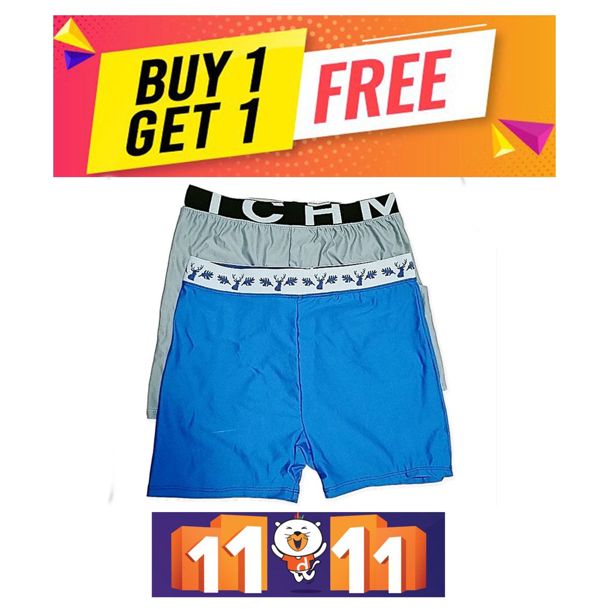 Brand New Pieces China Boxer Underwear for Men Buy One Get One Free - Multiple Design