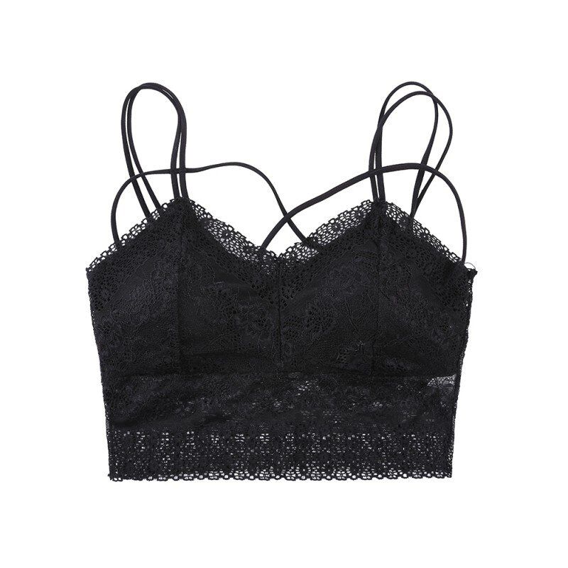 Women  Lingerie Lace Underwear Padded Double sling anti-light Short Beauty Strap Gathered Bra  Solid Color