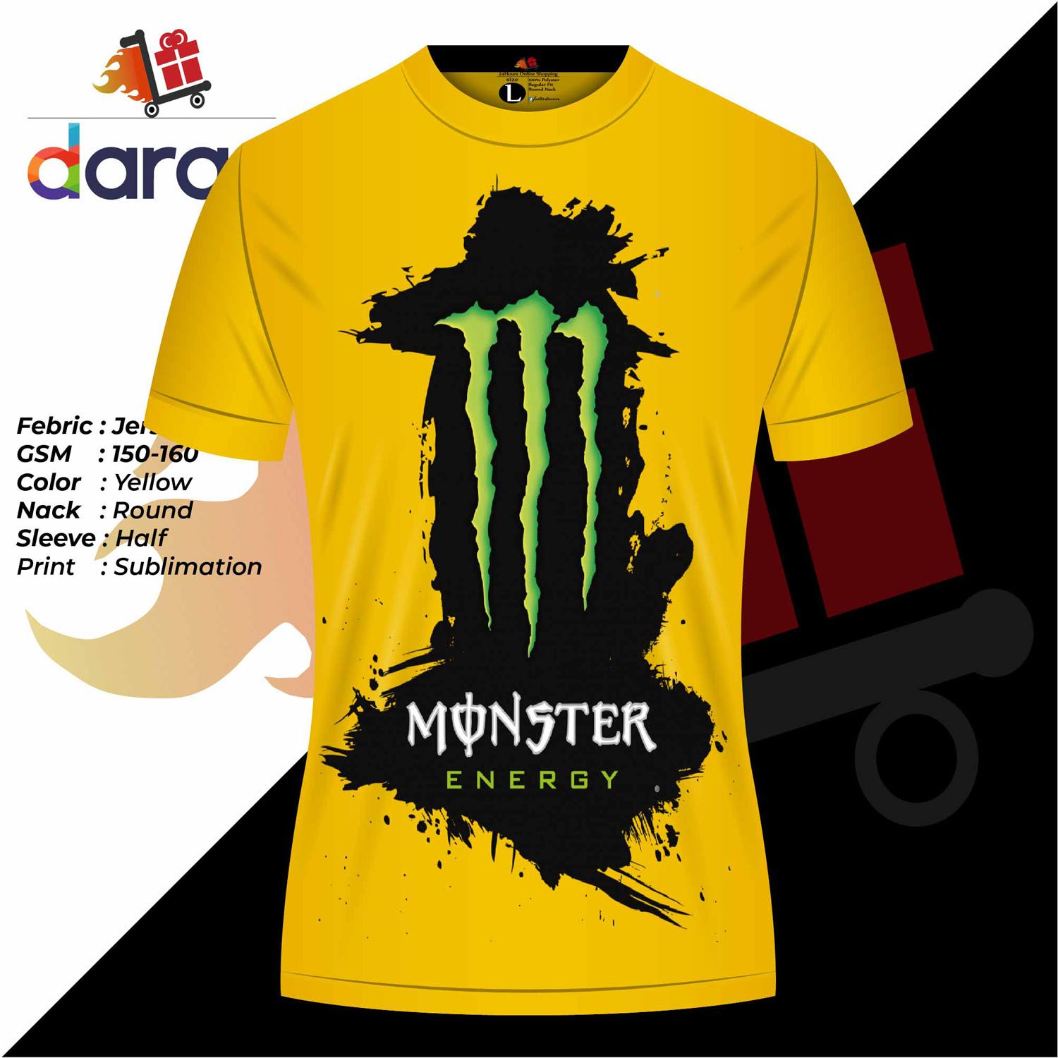 Monster big print tshirt for men