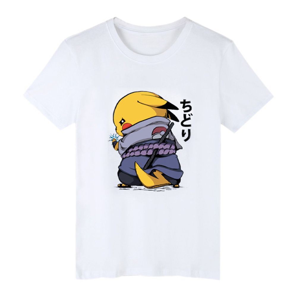 Men Cute Anime Pokemon Pikachu Chidori Naruto Summer T-Shirt Short Sleeve Top