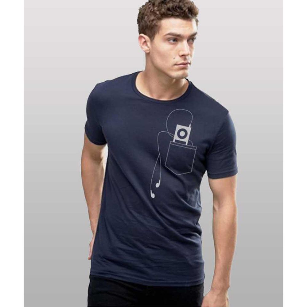 Navy Blue Stylish Cotton T shirt for man