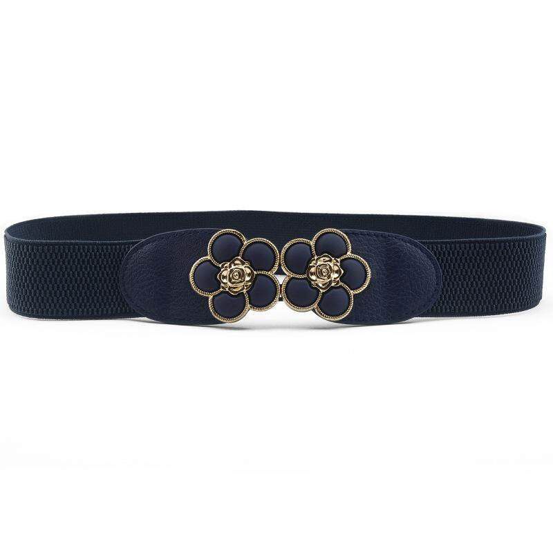 Panda Online Women Belt Luxury Elastic Belts for Women lady Width Needle Flower Pin Buckle Dress Belts