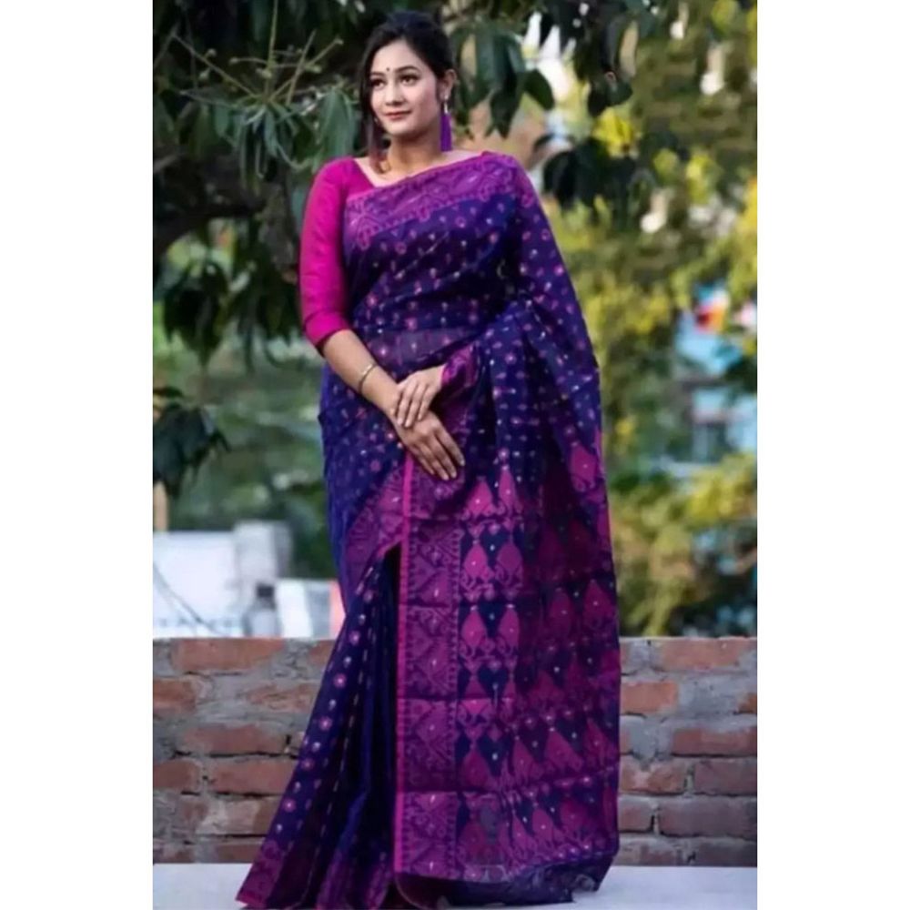 Blue colour Jamdani Saree For women