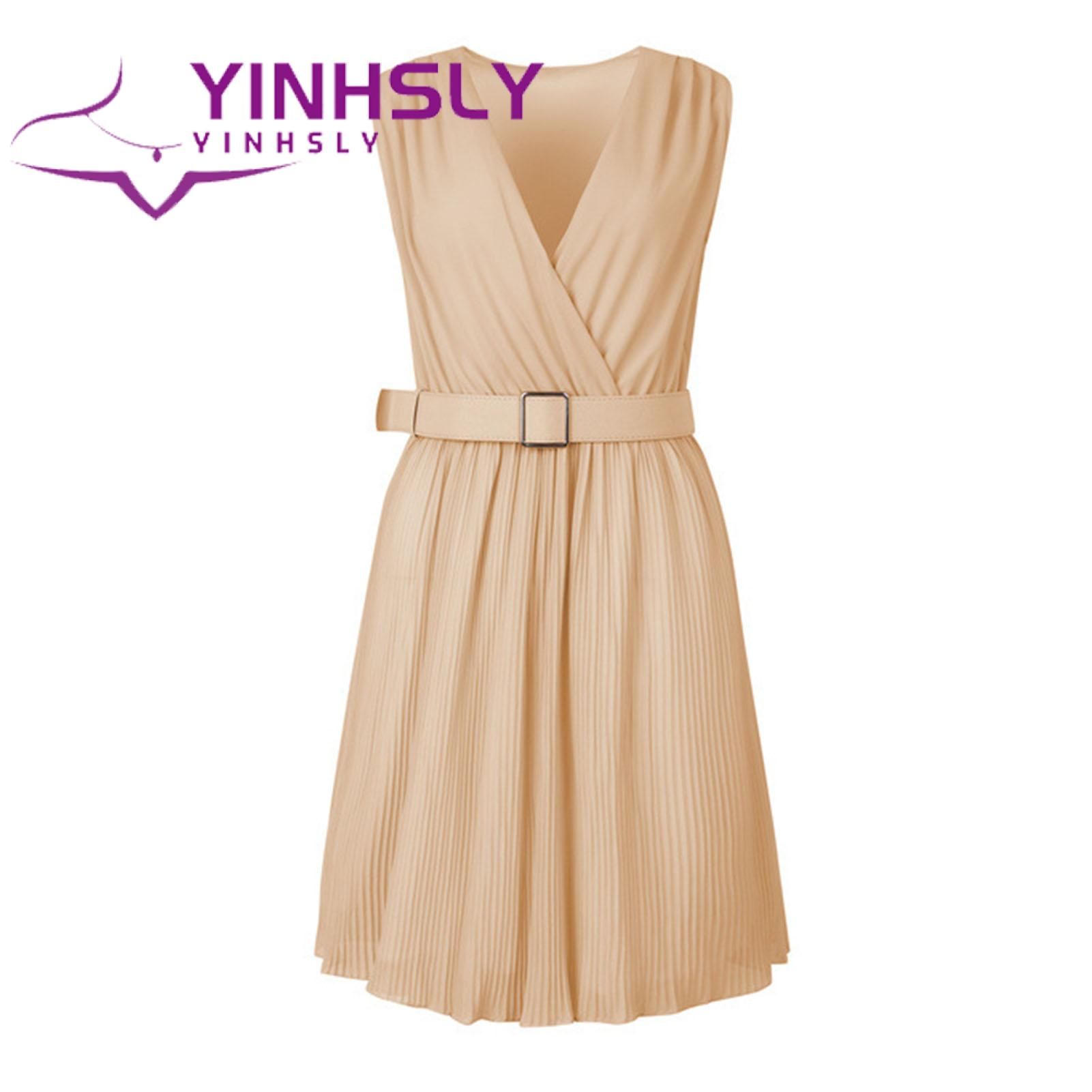 Casual Dress Dethable Waist Band Pleated Design Short Dress