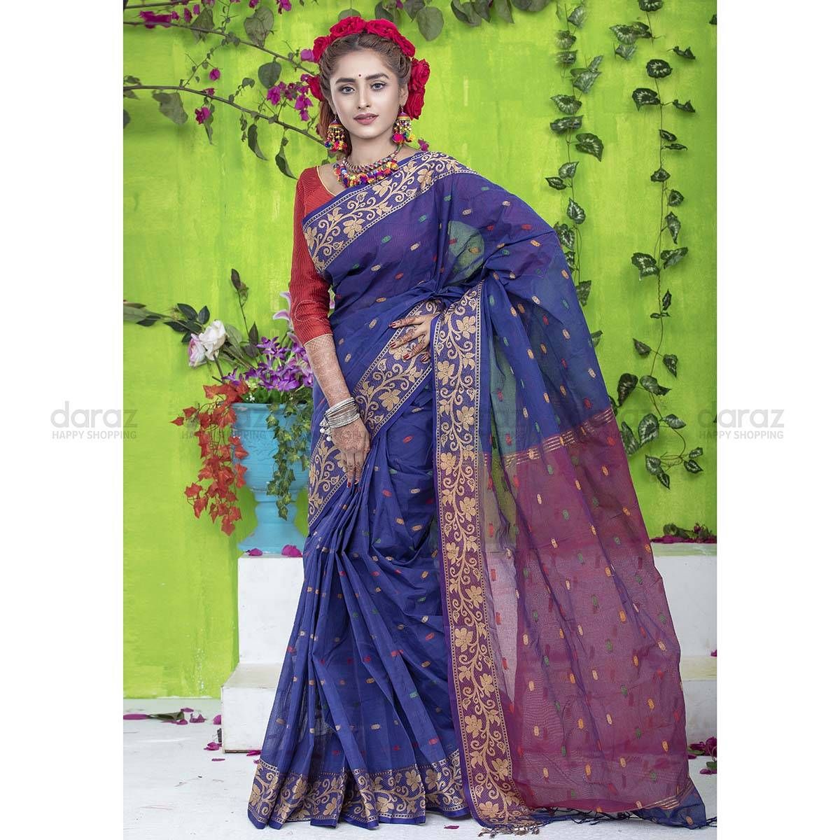 Cotton Saree with Running Blouse piece for Women
