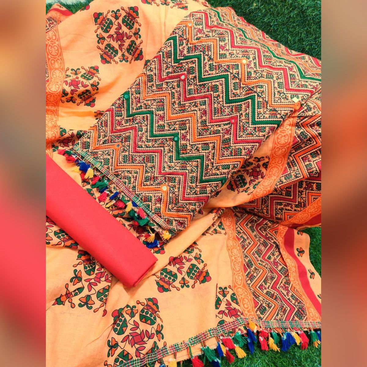 Mokka EID Special Color Joypuri Ari Work Unstitched Three Piece (3 Piece)