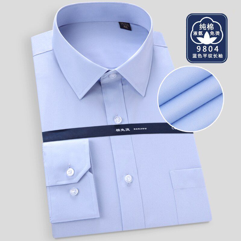 Pure Cotton Oversized Shirt for men Long Sleeve striped solid formal Man's shirts 8Xl White Square collar comfortable clothing