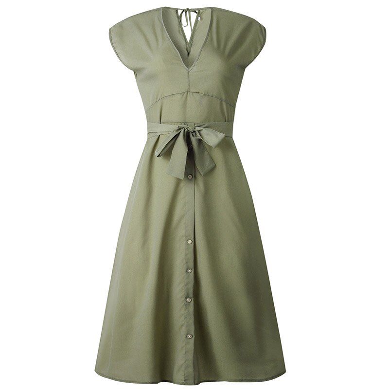 Jocoo Jolee Summer Short Sleeve V Neck Striped A Line Dress Casual Sashes Midi Dress Elegant Long Beach Dress Streetwear
