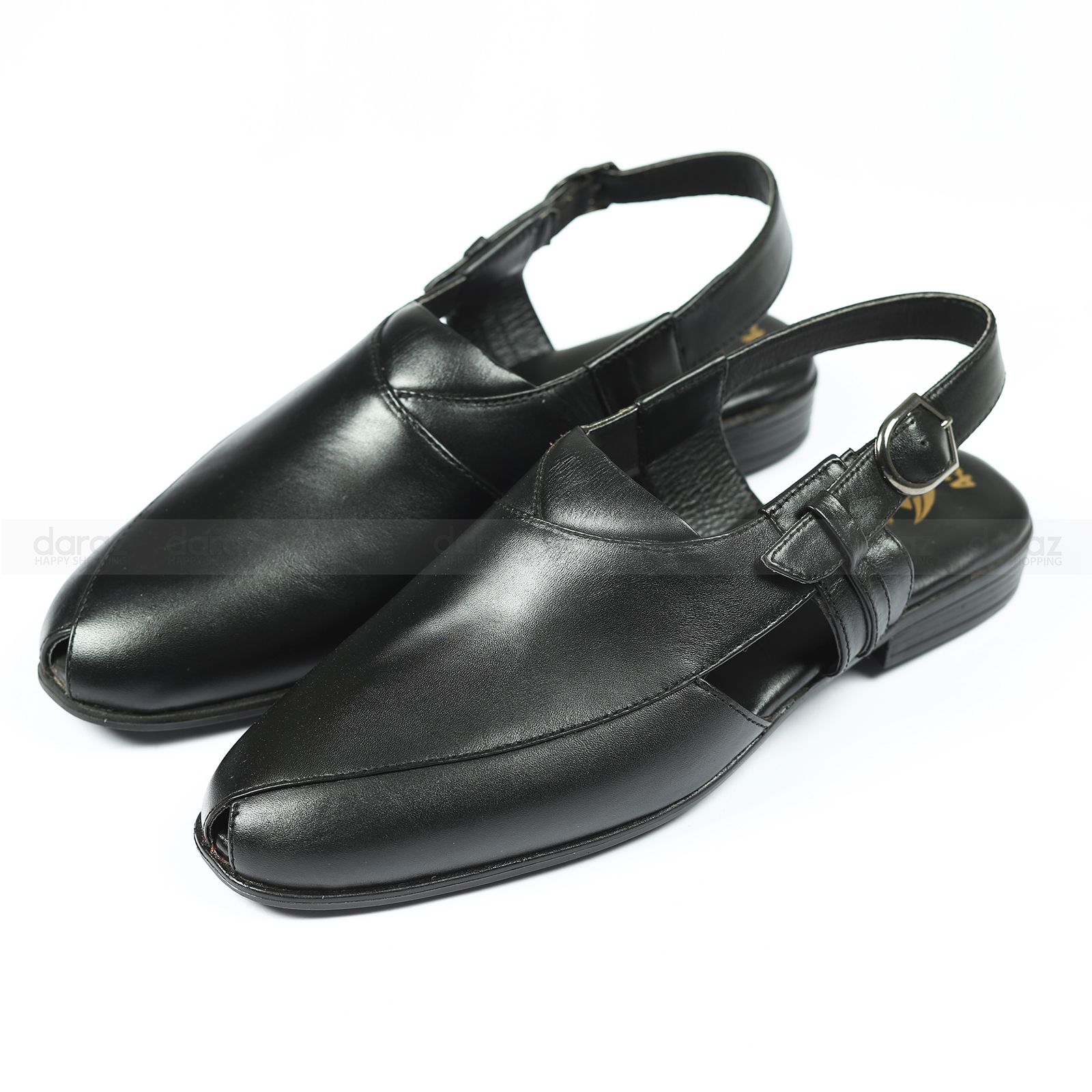 Anon Black Color Cow Leather Men'S Mule Back Belt Sandal For Men An-Sl-01 - Sandals For Men