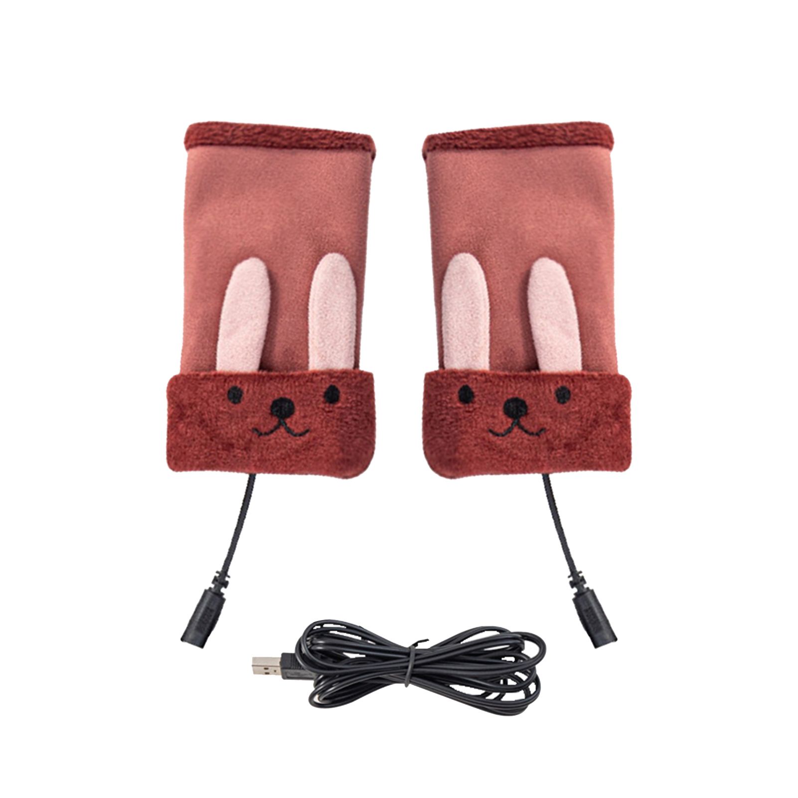Unisex Gloves Fingerless Cartoon USB Gloves