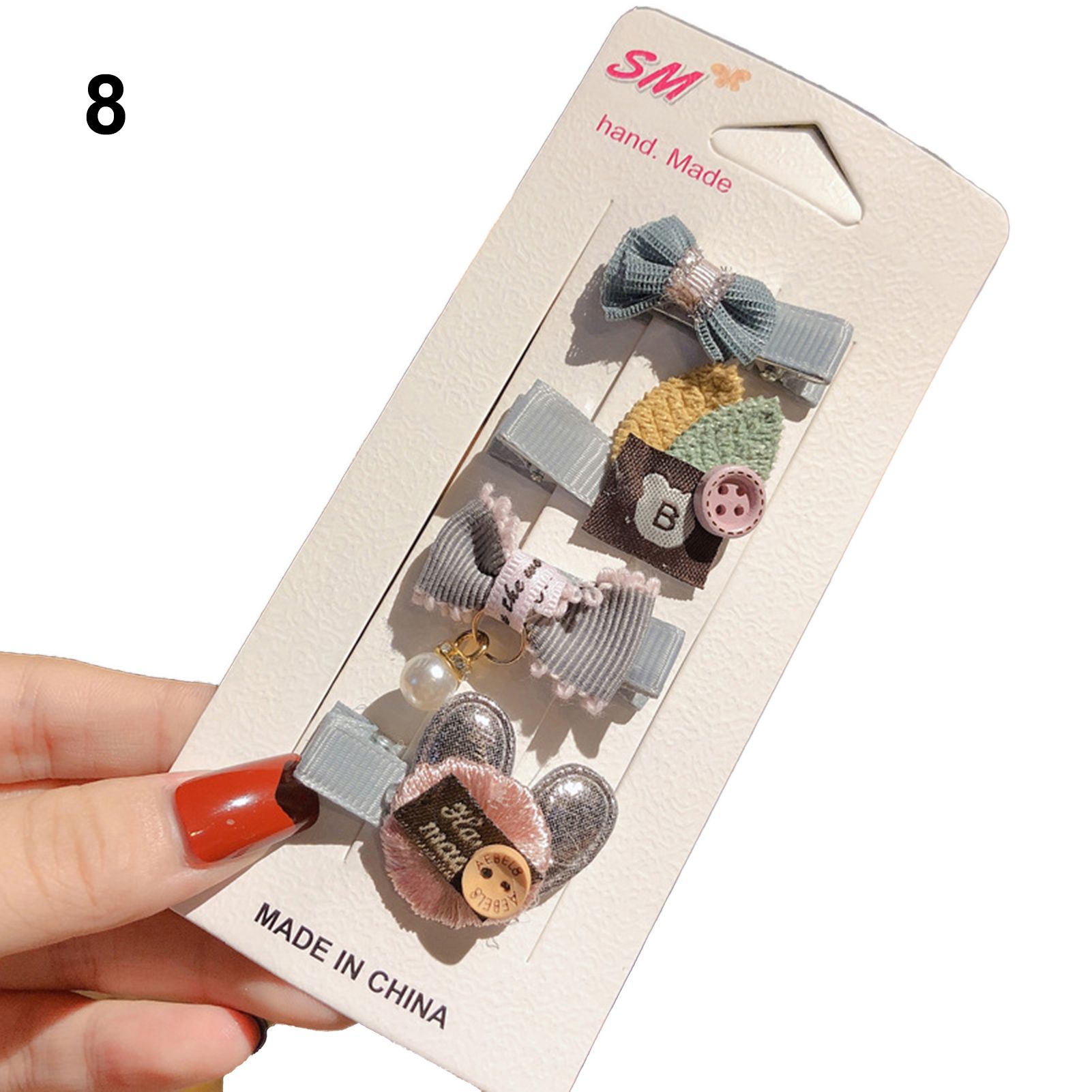 1 Set Hair Clips Bowknot Hair Decor Fabric Children Girls Hairpins for Party