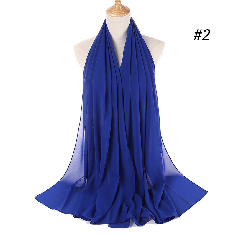 Fashion Plain Bubble Chiffon Scarf Women's Hijab Wrap Solid ColorShawls Headband Muslim HijabsTurbanet Headscarf 49colors