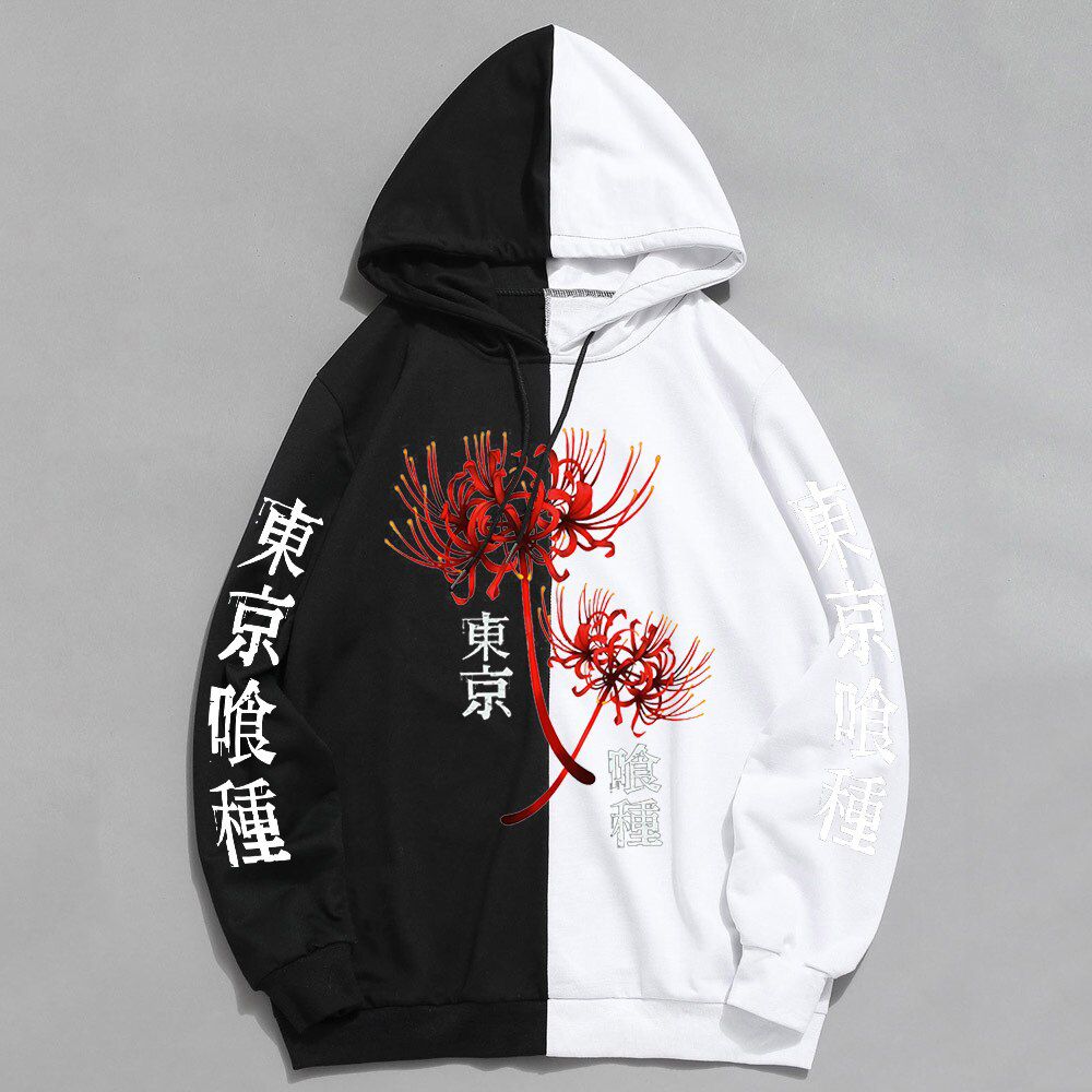 Tokyo Ghoul Spider Lily Hoodie Anime Kanekiken Pullover Long Sleeve Loose Women Men Sweatshirt Harajuku Oversized Unisex Tops