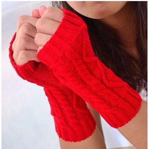 Winter Women Gloves  Fingerless Glove Hand Warmer Knitting Gloves Chic Solid All-match Warm Various Colors ple Lovely