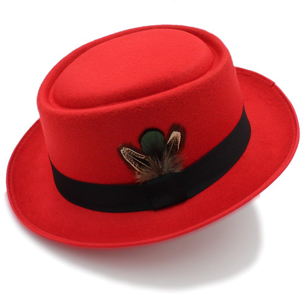 2019 Women Men Autumn Felt Pie Hat for Lad Crushable Hat Fedora Hat Walter Dad Winter Retro Fedora Hat