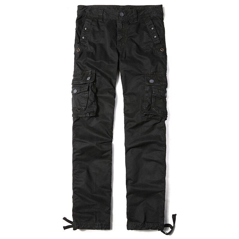 Manycket Tactical Pants  Male CJogger Plus Size Cotton Trousers Zip  Style Black Men's Cargo Pants