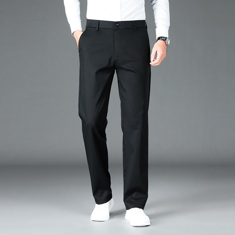 Autumn Winter Casual Pants Men Cotton Heavyweight Comfortable Straight Trousers Solid Color Loose Men Clothing