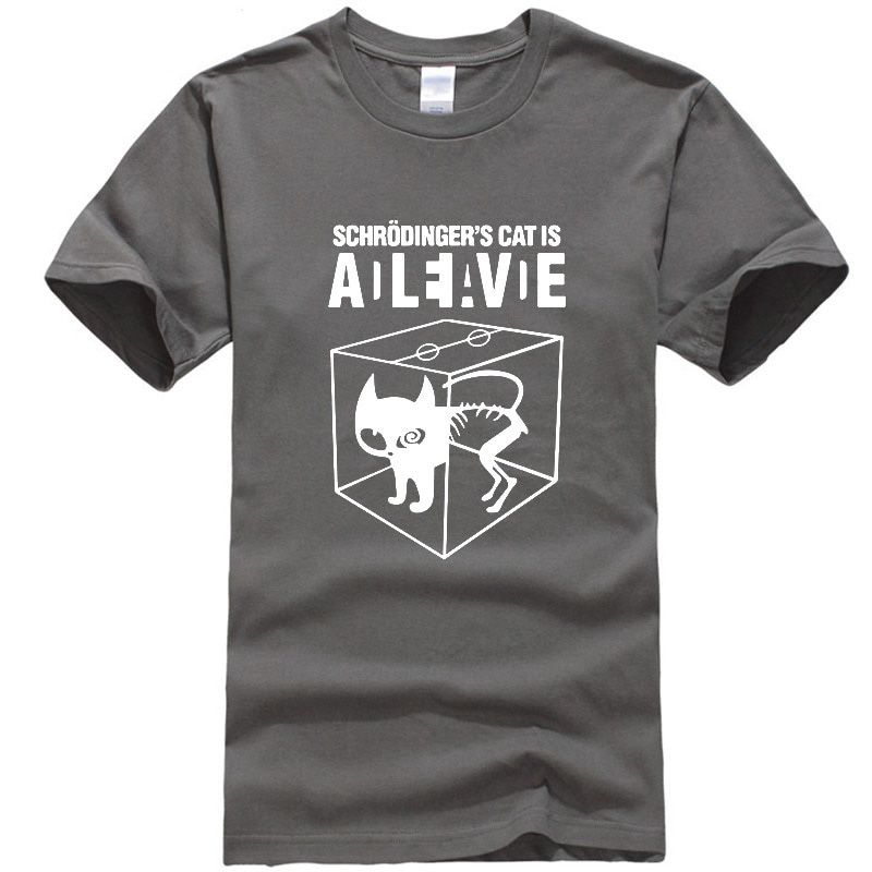 XINYI Men's T-shirt Top Quality cotton Schrodinger's  print short sleeve men T shirt casual The Big Bang Theory mens Tshirt