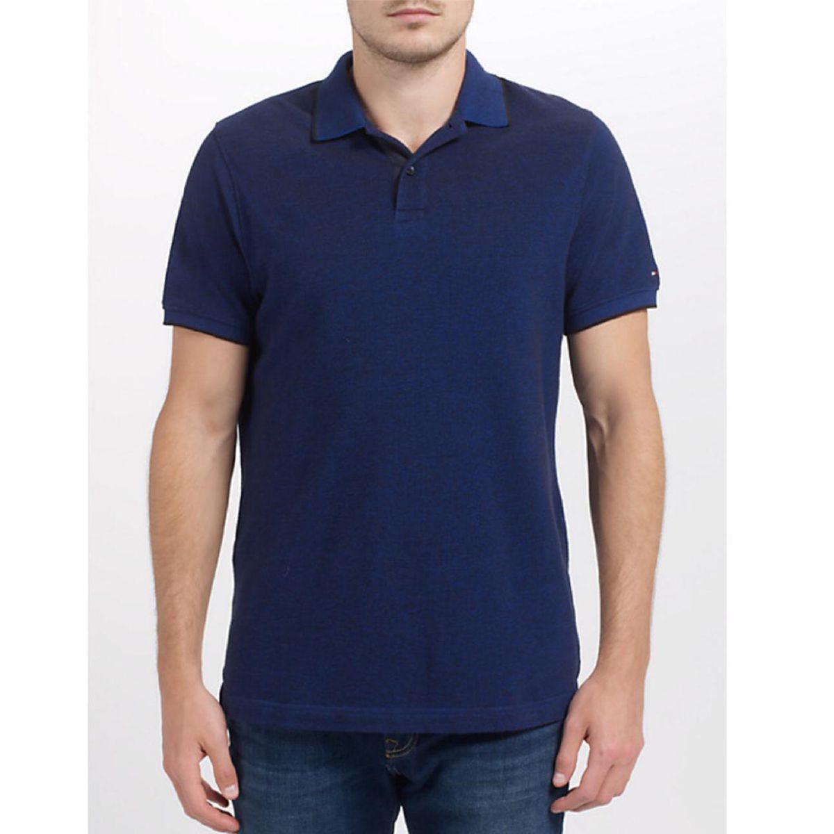 Navy Blue Cotton Polo for Men