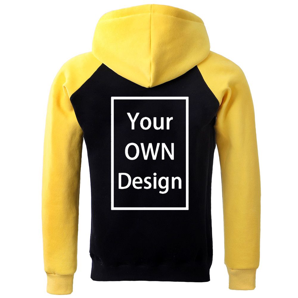 Custom Your Logo Design Style Print Customize Men Hoodies Sweatshirts Raglan Autumn Fleece Warm Black Hoodie Top Streetwear